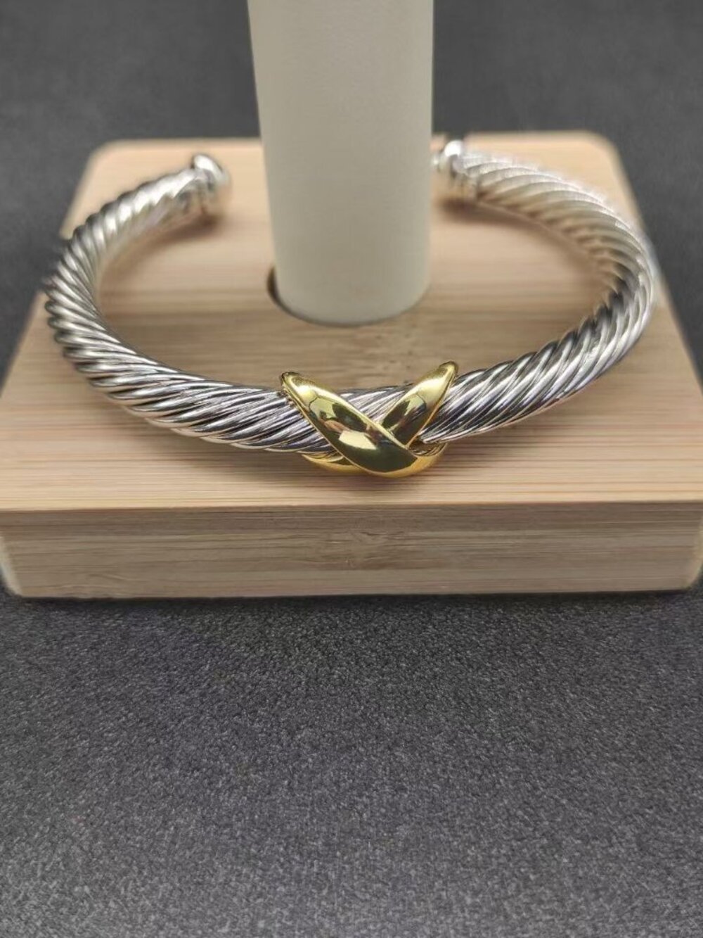 David Yurman Two-Tone X Bracelet - Picture 3 of 7